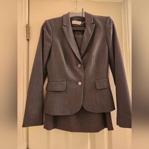 Calvin Klein Classic Gray Blazer with Matching Skirt